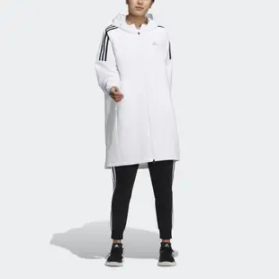 Adidas Long WV JKT HG1848 女 連帽 外套 長版 運動 訓練 休閒 亞洲版 拉鍊口袋 白黑