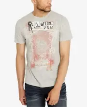 New $99 Buffalo David Bitton Men Gray Crew-Neck Short-Sleeve Graphic T-Shirt 2xl