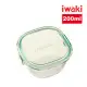 【iwaki】日本耐熱玻璃方形微波保鮮盒200ml-綠