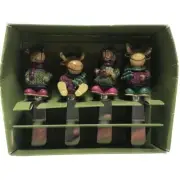 St Nicholas Square Heartland set of 4 spreaders Christmas Moose Bear Holiday