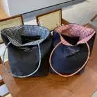 Korean Style Double Sided Plaid Canvas Bag Retro Bohemian Messenger Bag Women