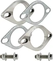 SHINTONES 2.5 Inch 2 Bolt Stainless Steel Exhaust Flanges & Gaskets Connection Kit with bolts and nuts (2.5"/63mm)