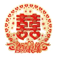 在飛比找蝦皮商城優惠-金箔大囍字【無背膠】 / 囍字貼 結婚佈置 婚禮用品 立體 