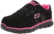 Skechers - Women's Synergy Sandlot Work Shoe, Allot Toe Lace-up, Black/Pink, 10M