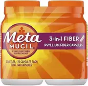 Metamucil Fiber Therapy for Regularity, Fiber Supplement, 340 Capsules