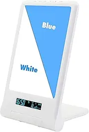 Light Therapy Lamp 12000 Lux with Sunrise Simulation, Rechargeable UV-Free Blue and White Energy Wake up Sunlight with 10 Level Adjustable Brightness, 12 Time Setting (Blue + White Light)