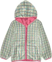 [GuoChe] Sherpa Jacket Baby Boy Rustic Flowers Green Plaid Toddler Girl Winter Jacket Peach Baby Girl Clothes Tops 3-10T