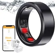 Fitness Smart Ring, Health Tracker for Heart Rate Monitor, Smart Ring,Multifunctional Health Sports Ring,Heart Rate and Other Data, Sleep Monitoring,Black-18#