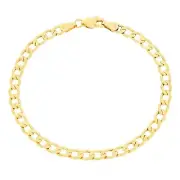 14K Yellow Gold 4.5mm Cuban Link Curb Chain Bracelet Mens Womens 7.5"