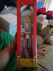 Christmas Holiday 14" Deluxe Wooden Nut Cracker Solider Orginal Box NBG