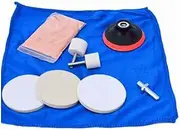 CALIDAKA 9pcs/Set Glass Polishing Kit, Car Windshield Polishing Kit, Scratch Removal Set, Deep Scratch Remover Ceric Dioxide Abrasive Discs Polish Pad Felt for Windscreen and Glass