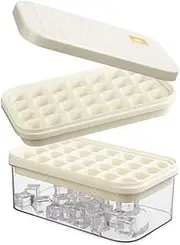 Gemuity 56 - Cube Ice Cube Tray with Lid & Storage Bin – Stackable Silicone Bottom Ice Mold for Freezer, Easy - Release Design + Free Ice Scoop Included for Drinks, Coffee, Cocktail