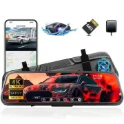 4K Mirror Dash Cam, Rear View Mirror Camera for Car with 2K Camera and 64GB C...