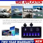 6 Gang 12V 24V Switch Panel ON OFF Toggle LED Rocker USB Car Marine Boat Replace (for: Daihatsu)
