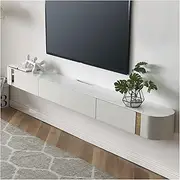 Floating TV Unit Luxury Modern TV Stand, Entertainment Center with 2 Drawers & Shelves, Large Capacity Media Console Table TV Cabinet with Storage for Living Room Floating TV Cabinet(Gray,170x18x24cm