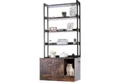 VEVOR Cat Litter Box Enclosure Wooden Litter Box Furniture Hidden with 4 Shelves
