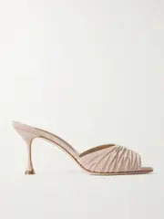 [Manolo Blahnik] Manolo Blahnik - Pirua 70 Suede Mules - Neutral - IT40 IT 40 Neutrals