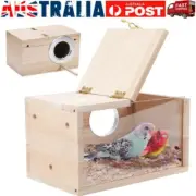 Bird Box Natural Solid Wood Small Wild Birds House Outdoor Garden Yard Nest Box