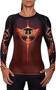 [Raven Fightwear] Women's The Phoenix Rash Guard MMA BJJ Black