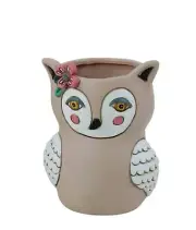 NEW Baby Sweet Brown Owl Small Resin Indoor Pot Planter
