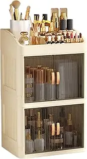 Yorajuy Makeup Organizer Box | 3-layer Makeup Display Case - Waterproof, Cosmetic Container Case For Desktop, Dresser, Bathroom Counter