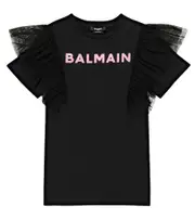 [Balmain Kids] Balmain Kids Cotton jersey T-shirt dress Y 14 black
