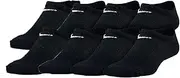 [Nike] Little Boys Lightweight No Show Socks 8 Pack (Black(UN0610-023)/White, 4-5)