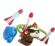 Kids Rocket Launch Toy, Airplane Launching Pad Stomper Rocket with Monkey, Jump Outdoor Activities High Flying Sport Game for Toddler