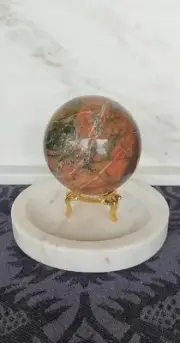 Unakite Sphere Crystal Sphere With Stand And Meaning Card High Quality
