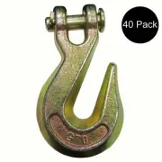 Qty 40 Heavy Duty 3/8" G70 Clevis Grab Hooks for Towing & Hauling OTK20-0716_x40