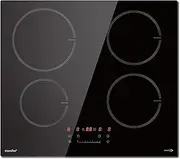 [COMFEE'] CIH741F238K0 7200W Built-in Induction Hob with 4 Cooking Zones, 9 Power Levels, 20% larger Heating Area with Boost Function, Easy to clean, Touch Control, Child Safety Lock