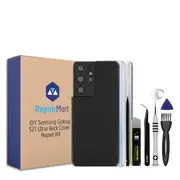 Samsung Galaxy S21 Ultra Compatible Back Cover with Lens Installed Replacement DIY Repair Tools Kit