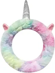 HAIKING Unicorn Headband, 1 Pcs Colorful Coral Fleece Spa Hair Band for Washing Face, Skincare, Makeup (About 14cm/5.51in)