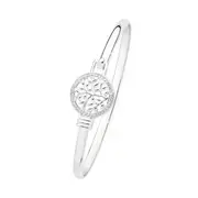 Silver Tree Of Life Bangle in Clear
