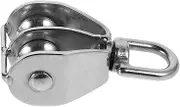 WESIEVYA Stainless Steel Fishing Network Boat Pulley Key Rack Key Kit Pulley Accessory Tassel Car Pulley Single Pulley Pulley Fixed Plum Wheels Edge Tassel Stainless Steel Silver