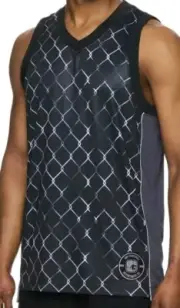 AND1 Mens XL Basketball Muscle Tank BLACK Polyester Lightweight Mesh Back #10725