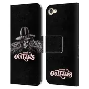 WORLD OF OUTLAWS SKULL ROCK GRAPHICS LEATHER BOOK CASE FOR APPLE iPOD TOUCH MP3