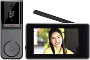 Wireless Doorbell with Camera, Two-Way Intercom with HD Video, 140° Panoramic View, 4.3 Inch Touch Screen for Home