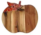 Wood Apple Cutting Serving Cheese Board with Australian Aboriginal Art