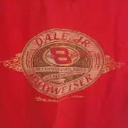 Mens Hase Authentics Dale Jr Budweiser Red T Shirt 2007 Determination Drive M