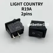 1pc LIGHT COUNTRY R19A T85U 15*21mm Rocker switch 2 Pin 2 Position 6A 250VAC