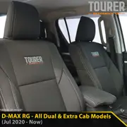 Isuzu D-Max RG - SX Dual & Extra Cab GP9 Tourer 2x Front Row Seat Covers (Made To Order)