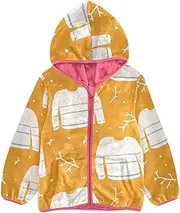 [Caihoyu] Girls Sherpa Lined Hoodie Toddler Fleece Zip Up Boys' Outerwear Jackets