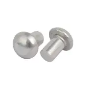 100Pcs M4x6mm Solid Rivet DIY Aluminum Half Round Head Fastener Silver Tone