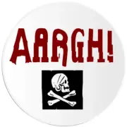 Aargh Pirate - 3 Pack Circle Stickers 3 Inch - Skull Crossbones