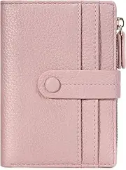 [HKCLUF] Women's Leather Purse, RFID Purse, Small Wallet with Coin Compartments, Zip, Many Compartments