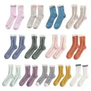 13 Pairs Women Coral Slipper Socks Candy Color Cable Knit Sleep Hosiery