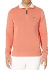 New Lacoste Men's Long Sleeve 1/4 Zip Interlock Cotele Pink Sweatshirt 7 / XXL