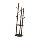 Wooden Rotary Coat Rack Freestanding Coat Rack Stable Base with 9 Hooks Coat