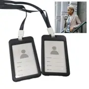 2pk Id Card Holder Lanyard Two Sided Rigid For Name Tag Driver License ID Cards